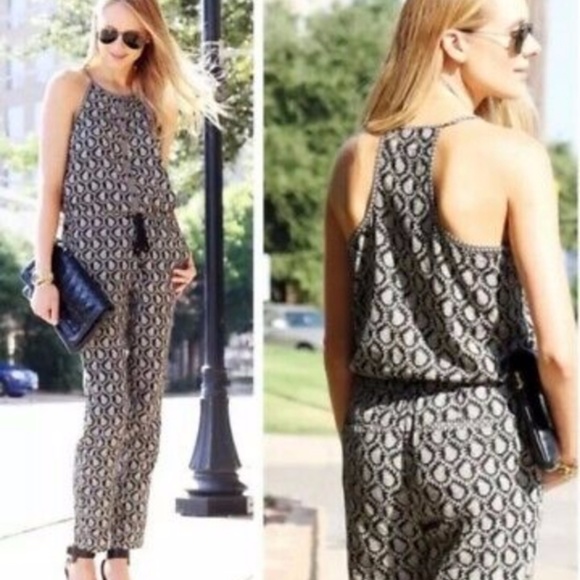 Lou & Grey Pants - Lou & Grey Black & Cream Paisley Jumpsuit S